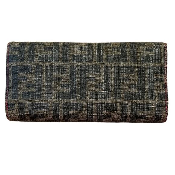 Fendi Zucca Long Brown Trifold Wallet - Picture 2 of 11